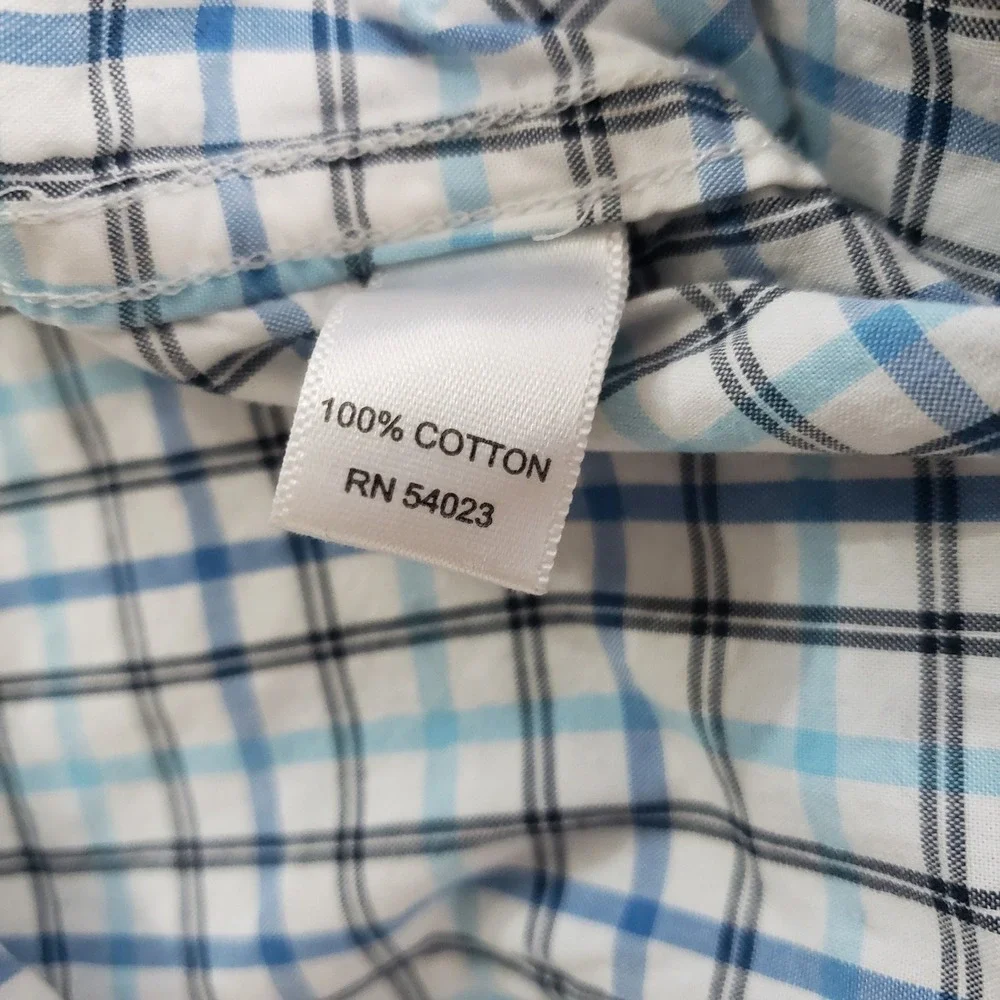 Banana Republic Soft Wash Shirt Mens M Blue Plaid Button Down Cotton‎ Preppy